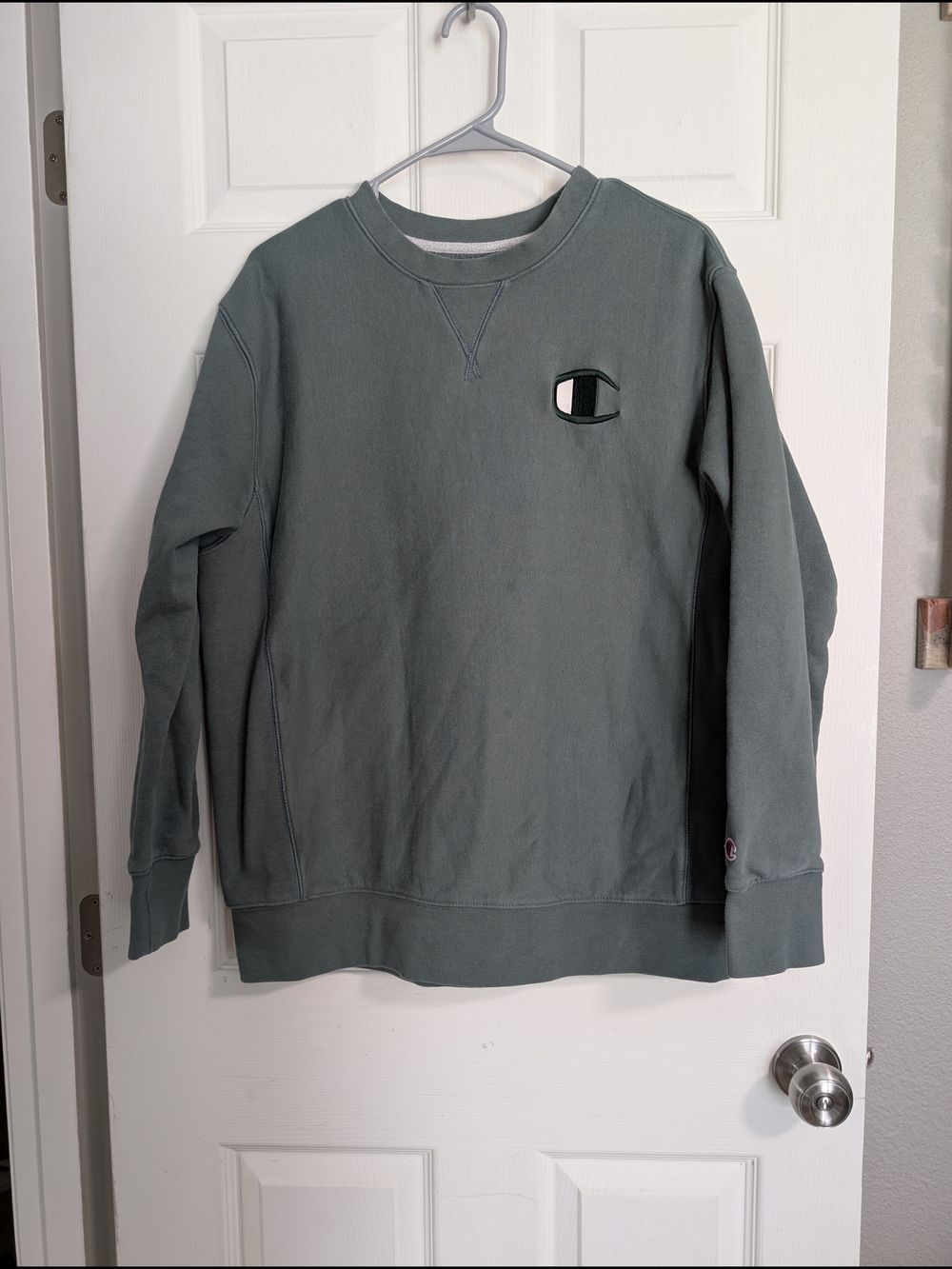 Champion Men's Crewneck Sweatshirt in Slate Green